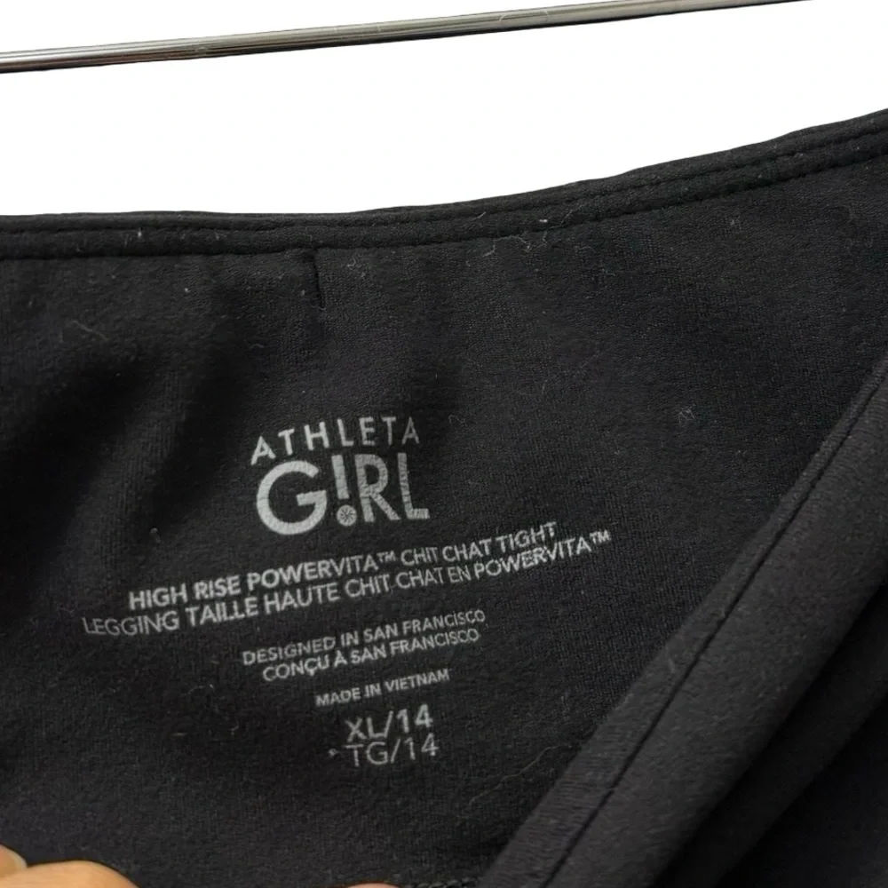 Athleta Girls HIGH‎ RISE POWERVITA CHIT CHAT TIGHT LEGGING SPORTS BRA TANK sz 14